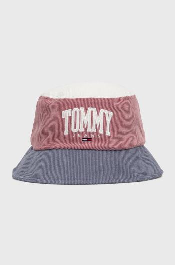 Manšestrový klobouok Tommy Jeans růžová barva