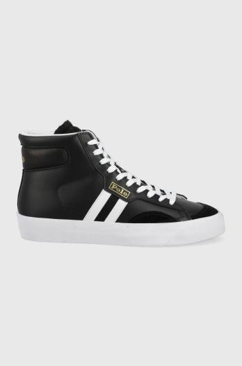 Kožené sneakers boty Polo Ralph Lauren Gervin černá barva