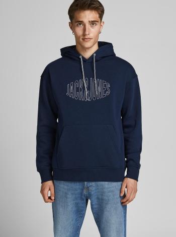 Tmavě modrá mikina s kapucí Jack & Jones World Sweat