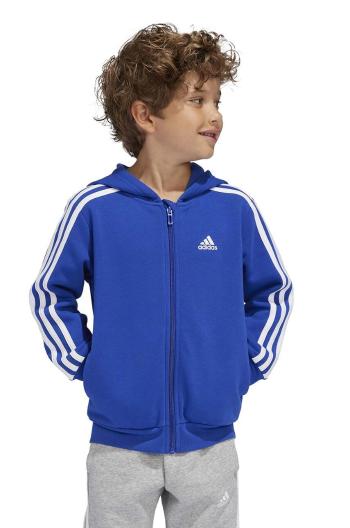 Dětská mikina adidas LK 3S FL FZ HD tmavomodrá barva, s kapucí, s aplikací, IV7444