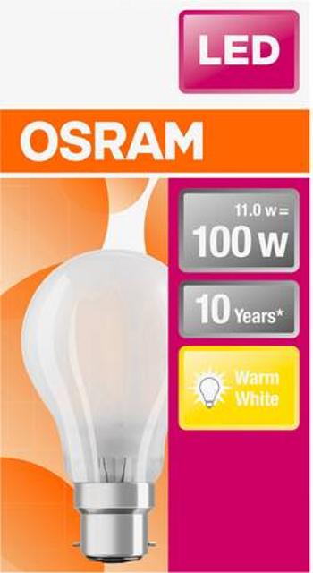 LED žárovka OSRAM 4058075124691 230, B22d, 11 W, teplá bílá, A++ (A++ - E), tvar žárovky, 1 ks