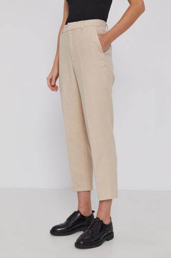 Kalhoty Drykorn Search dámské, béžová barva, jednoduché, high waist