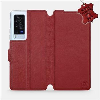 Kožené flip pouzdro na mobil Vivo X60 Pro 5G - Tmavě červené -  Dark Red Leather (5903516815708)