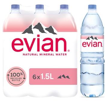 Evian přírodní minerální voda 6x 1,5l PET (3068320040127)