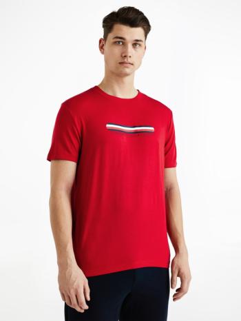 Tommy Hilfiger pánské červené tričko - L (XLG)