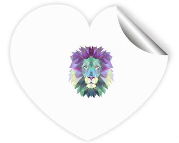 Samolepky srdce - 5 kusů Lev