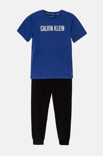 Bavlněné pyžamo Calvin Klein Underwear modrá barva, s potiskem, B70B700502