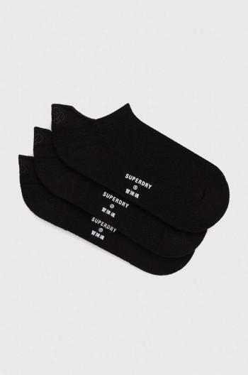 Ponožky Superdry 3-pack dámské, černá barva