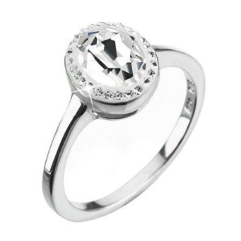Evolution Group Stříbrný prsten s krystaly Swarovski bílý 35038.1 krystal