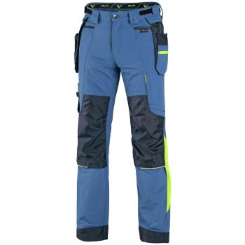 Canis Pracovní kalhoty CXS NAOS - Modrá / modrá / žlutá | 60