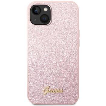 Guess PC/TPU Glitter Flakes Metal Logo Zadní Kryt pro iPhone 14 Plus Pink (GUHCP14MHGGSHP)