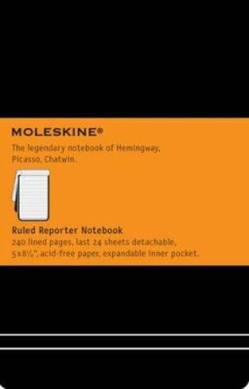Moleskine - zápisník Reportér - linkovaný, černý L