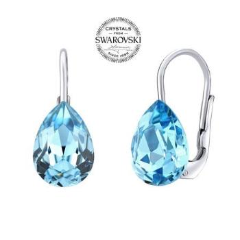 Silvego Stříbrné náušnice s modrými Swarovski® Crystals VSW080E