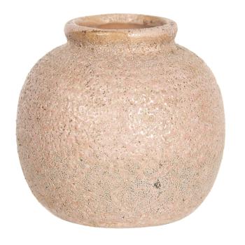 Starorůžová váza s patinou - Ø 8*8 cm 6CE1214