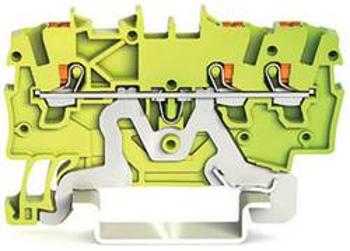Svorka ochranného vodiče WAGO 2200-1307, pružinové připojení , 3.50 mm, zelená, žlutá, 100 ks