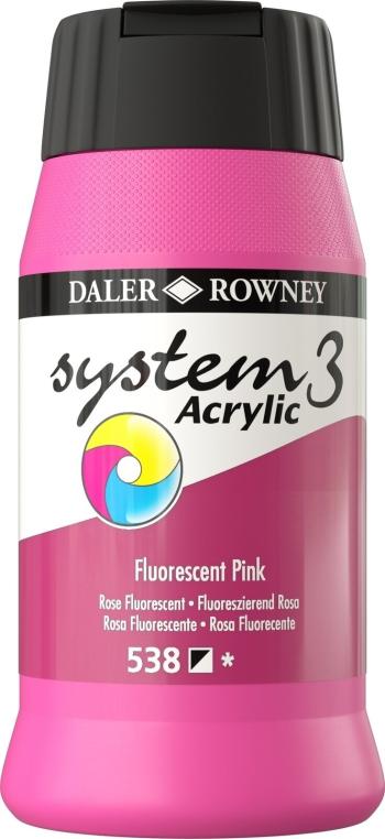 Daler Rowney System3 Akrylová barva Fluorescent Pink 500 ml 1 ks