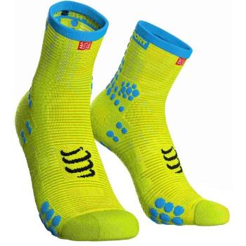 Compressport RACE V3.0 RUN HI Běžecké ponožky, reflexní neon, velikost 39-41