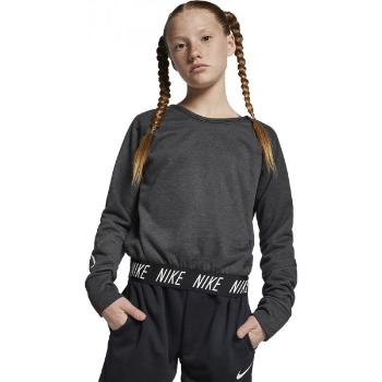 Nike STUDIO REVERSIBLE PO Dívčí tréninková mikina, tmavě šedá, velikost S