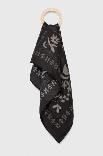 Hedvábný šátek Lauren Ralph Lauren černá barva