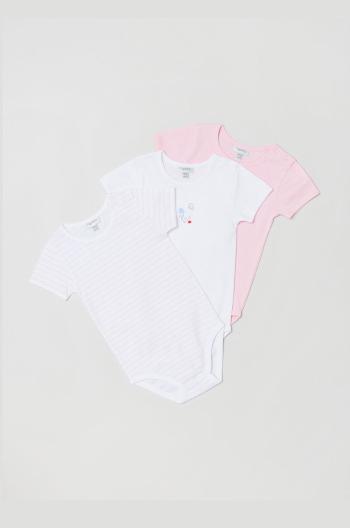 Bavlněné kojenecké body OVS růžová barva