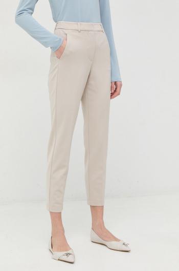 Kalhoty Max Mara Leisure dámské, béžová barva, přiléhavé, high waist