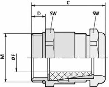 Kabelová průchodka LAPP SKINDICHT® SHV-M-VITON 25X1,5/21/18 52105520 mosaz, délka závitu 7 mm, mosaz, 25 ks