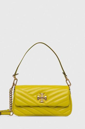 Kožená kabelka Tory Burch zelená barva