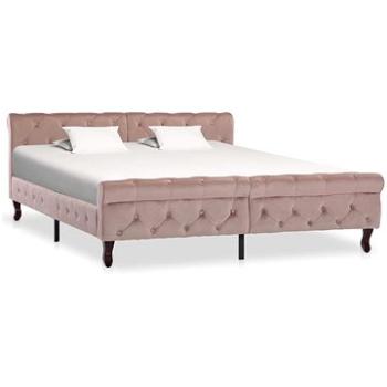 Rám postele růžový samet 160x200 cm (288568)