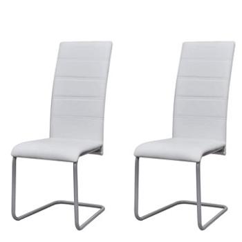 Konzolové jídelní židle 2 ks bílé umělá kůže (242287)