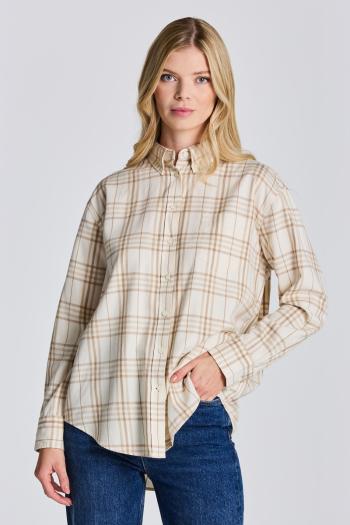 KOŠILE GANT D2. RELAXED CHECK FLANNEL SHIRT bílá 36