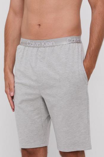 Pyžamové šortky Calvin Klein Underwear pánské, šedá barva, hladké
