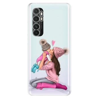 Odolné silikonové pouzdro iSaprio - Kissing Mom - Brunette and Girl - Xiaomi Mi Note 10 Lite