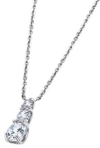 Lotus Silver Elegantní stříbrný náhrdelník s čirými zirkony LP1289-1/1