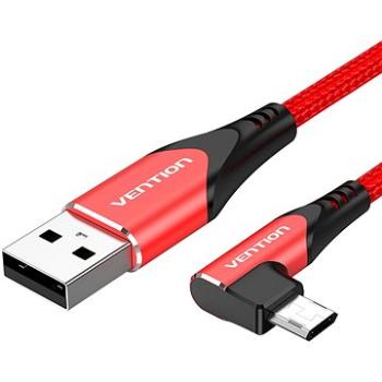 Vention Reversible 90° USB 2.0 -> microUSB Cotton Cable Red 1.5m Aluminium Alloy Type (COBRG)