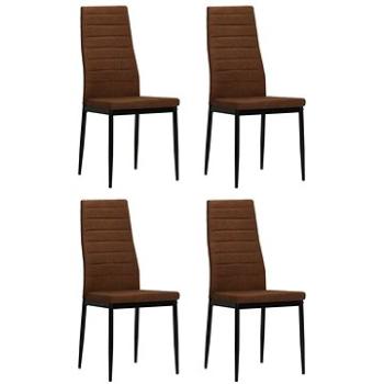 Jídelní židle 4 ks hnědé textil (246184)