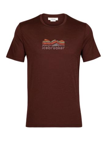 pánské triko krátký rukáv ICEBREAKER Mens Tech Lite II SS Tee Mountain Geology, Espresso velikost: XL