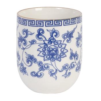 Kalíšek na čaj modré květy - Ø 6*8 cm / 0,1L 6CEMU0004