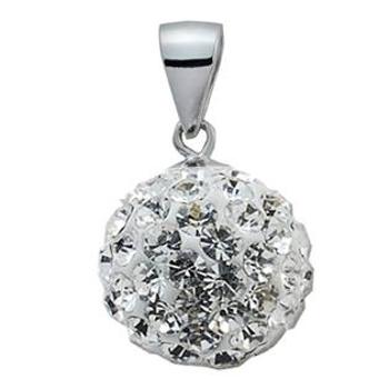 NUBIS® Stříbrný přívěšek koule 10 mm s krystaly Crystals from Swarovski®, Crystal - NS-SWAG-C