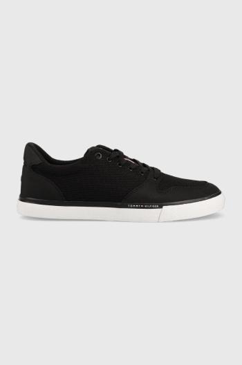 Sneakers boty Tommy Hilfiger Core Mix Mesh Vulc černá barva