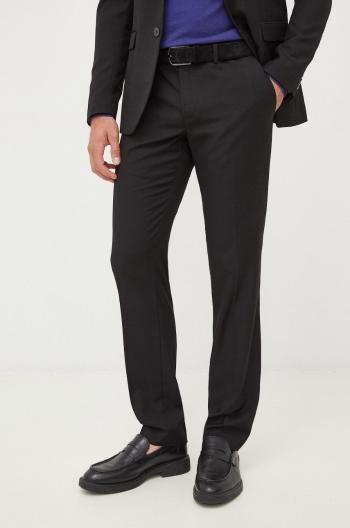 Kalhoty Sisley pánské, černá barva, jednoduché