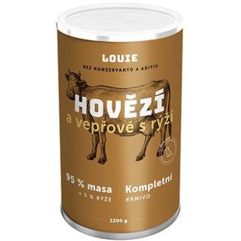 Louie Kompletní krmivo - hovězí a vepřové (95 %) s rýží (5 %) 1200 g (8595174345542)