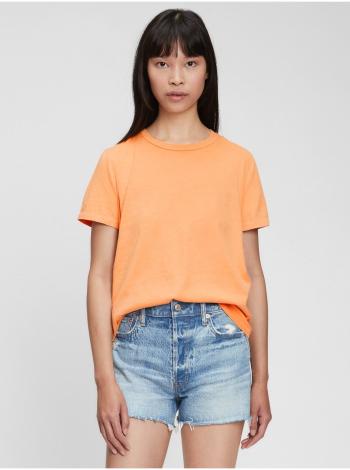 Oranžové dámské tričko 100% organic bavlna vintage t-shirt
