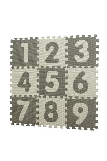 Baby Dan hrací podložka puzzle Grey s čísly 90x90cm 9 ks