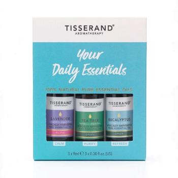 Tisserand aromaterapeutická sada nezbytných olejů: levandule, tea tree, eucalyptus, 3x 9 ml