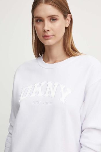 Mikina Dkny dámská, bílá barva, s aplikací, DP4T9809