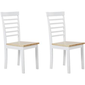Sada 2 jídelních židlí ze světlého dřeva s bílou BATTERSBY, 251853 (beliani_251853)