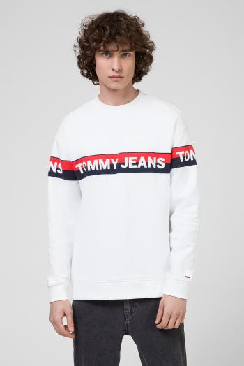 Tommy Hilfiger TOMMY JEANS pánská bílá mikina TJM BAND LOGO CREW