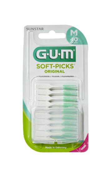 GUM Soft-Picks Regular masážní mezizubní kartáčky s fluoridy, ISO 1, 40 ks