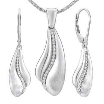 Silvego stříbrný set šperků Abby náušnice a přívěsek QRZS214