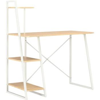 Psací stůl s poličkami bílý a dubový odstín 102 x 50 x 117 cm